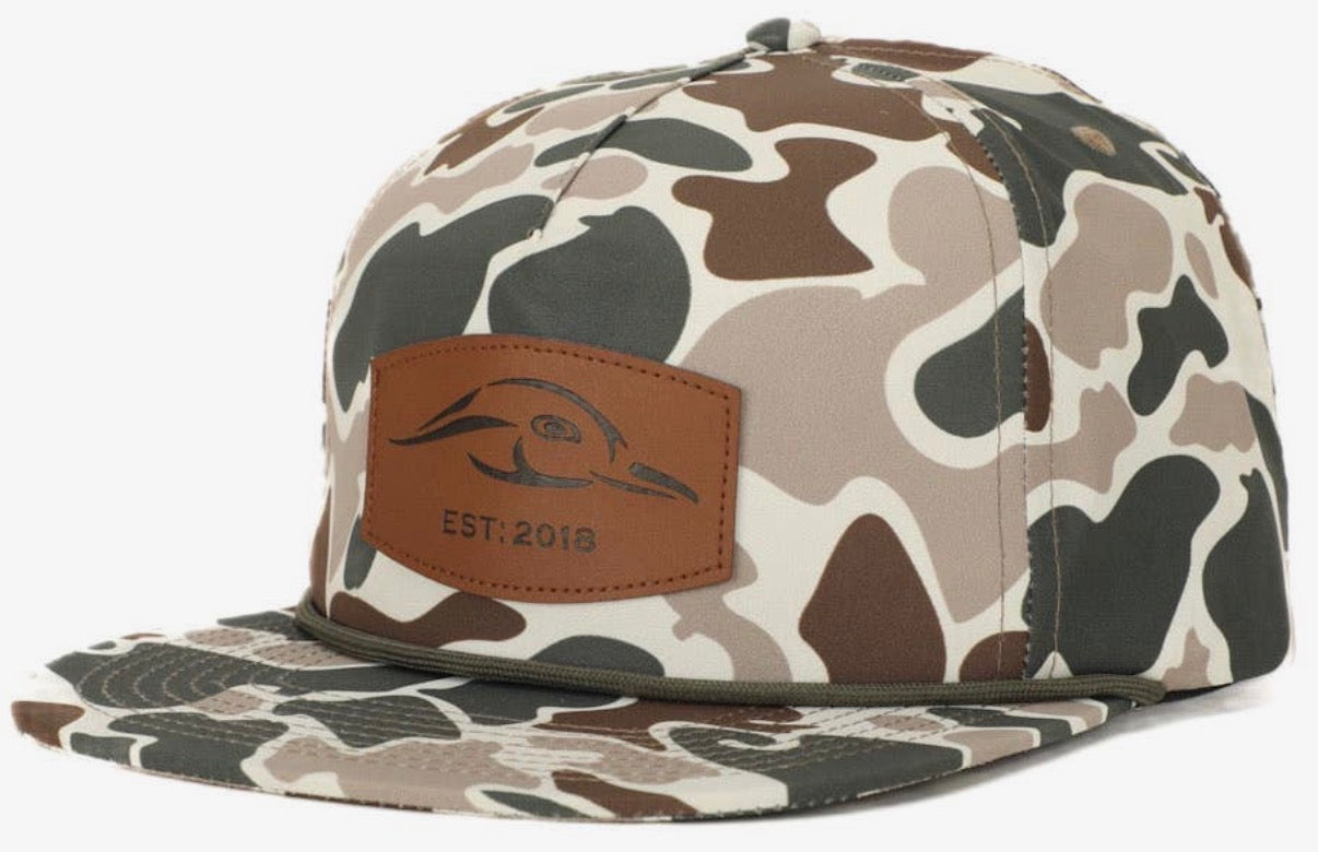 Leather Patch Green & Brown Camo Hat