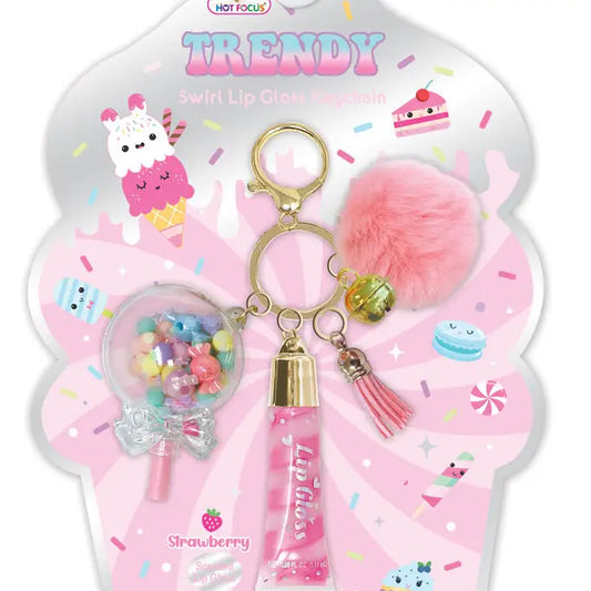 Trendy Lip Gloss With Keychain, Sweets