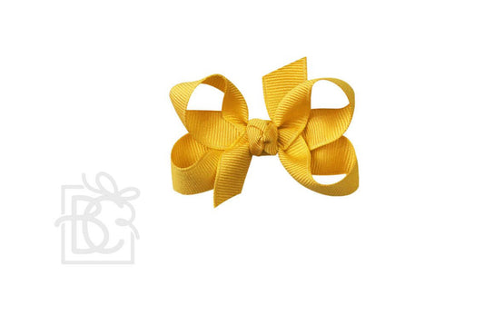 Signature Grosgrain Bow on Alligator Clip 3" Small-5/8", Bright Yellow