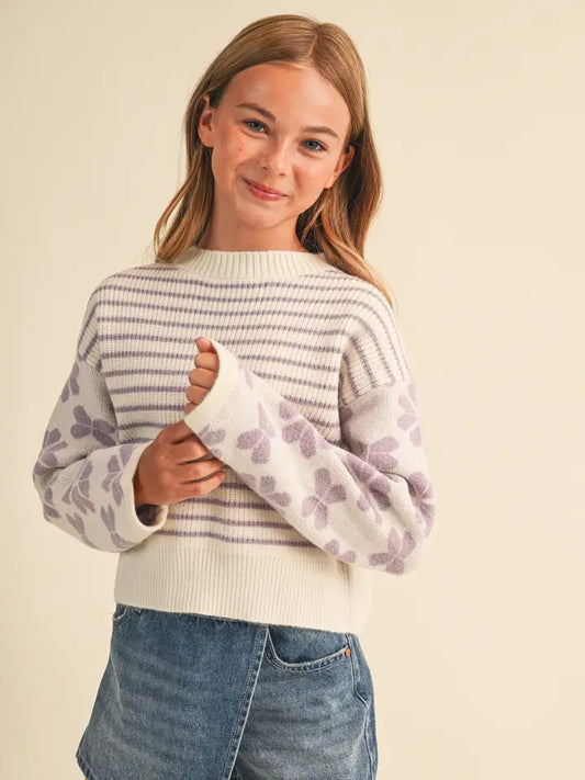 Ivory Lilac Sweater