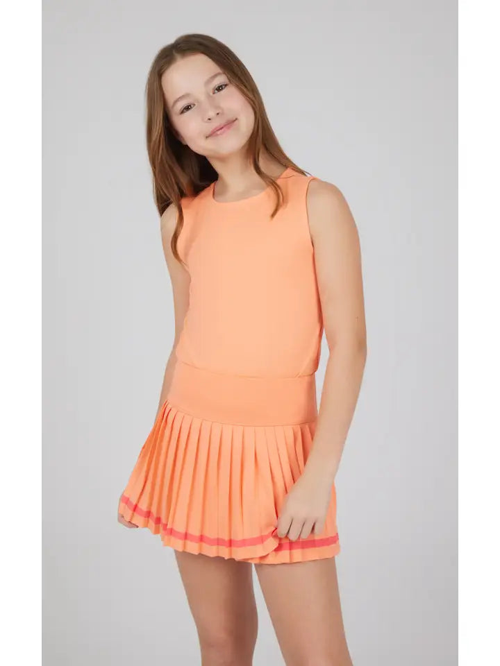 Tank and Pleated Tennis Skirt SET, Calypso Coral