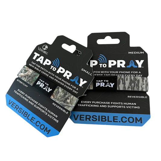 Tap To Pray Bracelet , Forest Camo/Tree Bark