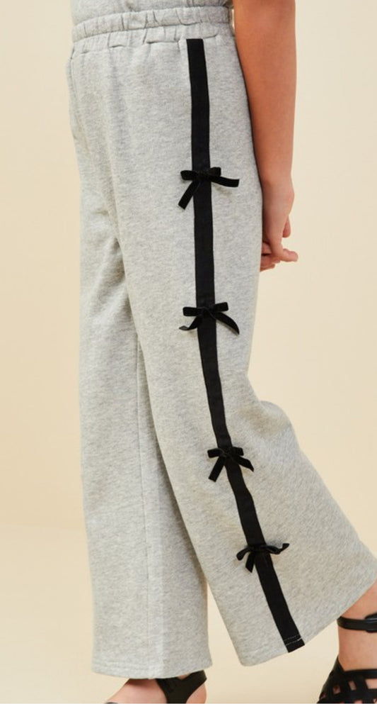 Grey Bow Trim Joggers
