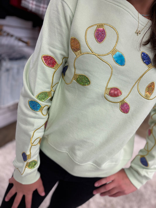Sequins Christmas Lights Sweatshirt