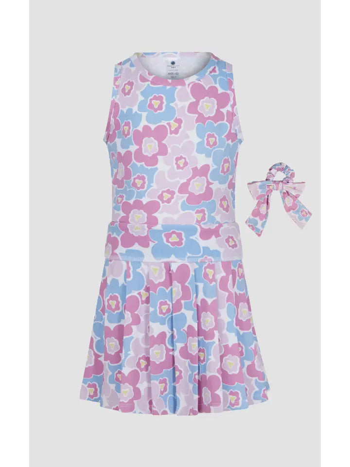 Floral Pink 3 Piece Set tank, scrunchie, skort