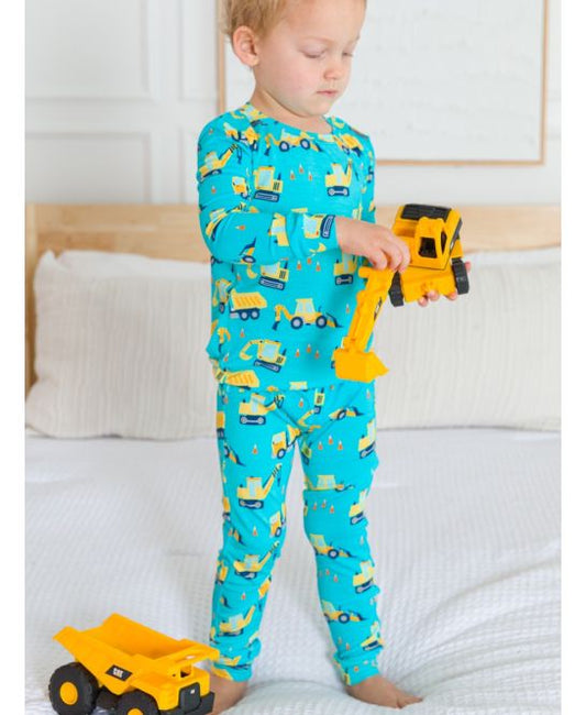 Long Sleeve Pajama Set, Bamboo Viscose, UNDER CONSTRUCTION