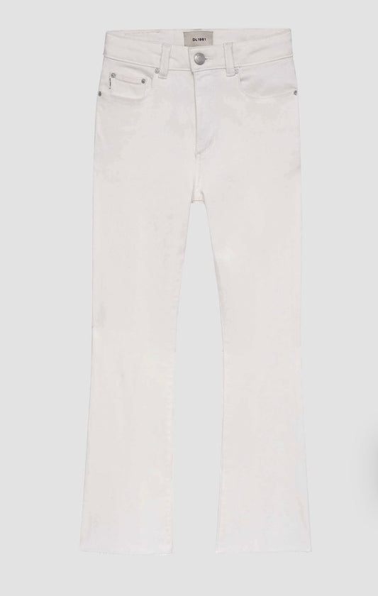 Claire Bootcut Jeans, White Raw