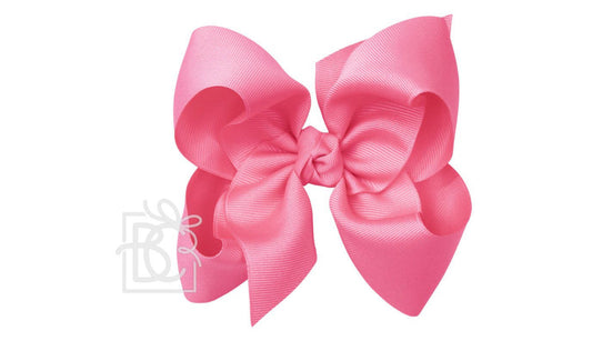 Signature Grosgrain Bow on Alligator Clip 5.5" , Hot Pink