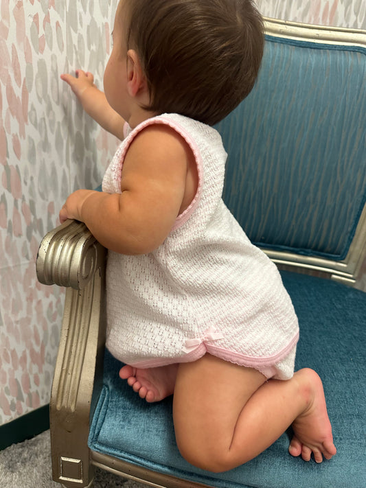 PinStripe 2 Pc.Set Top/Diaper Cover Pink With Pink