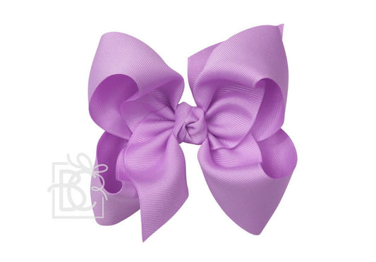 Signature Grosgrain Bow on Alligator Clip 5.5" , Lt. Orchid