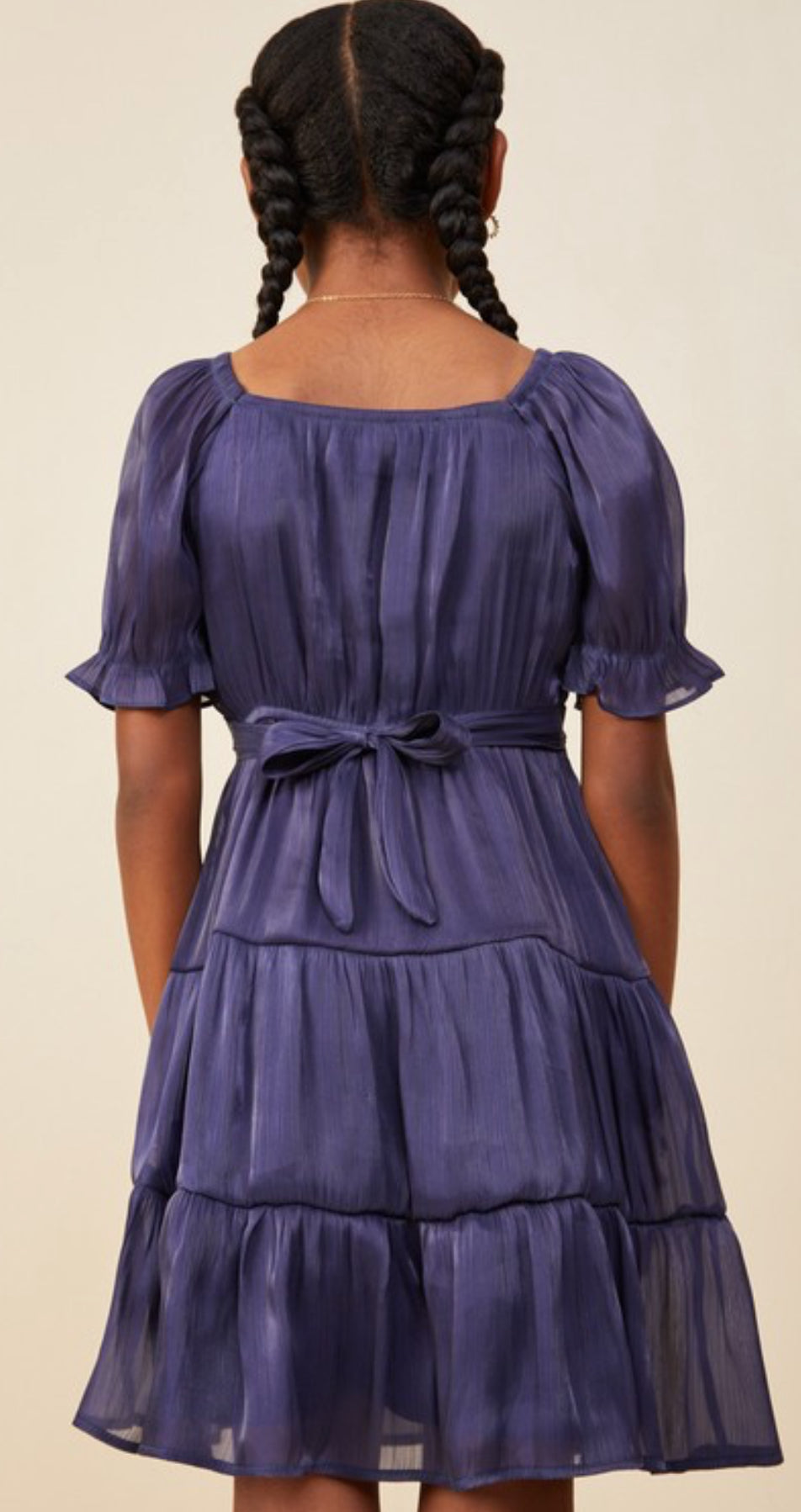Navy Shimmer Detail Dress