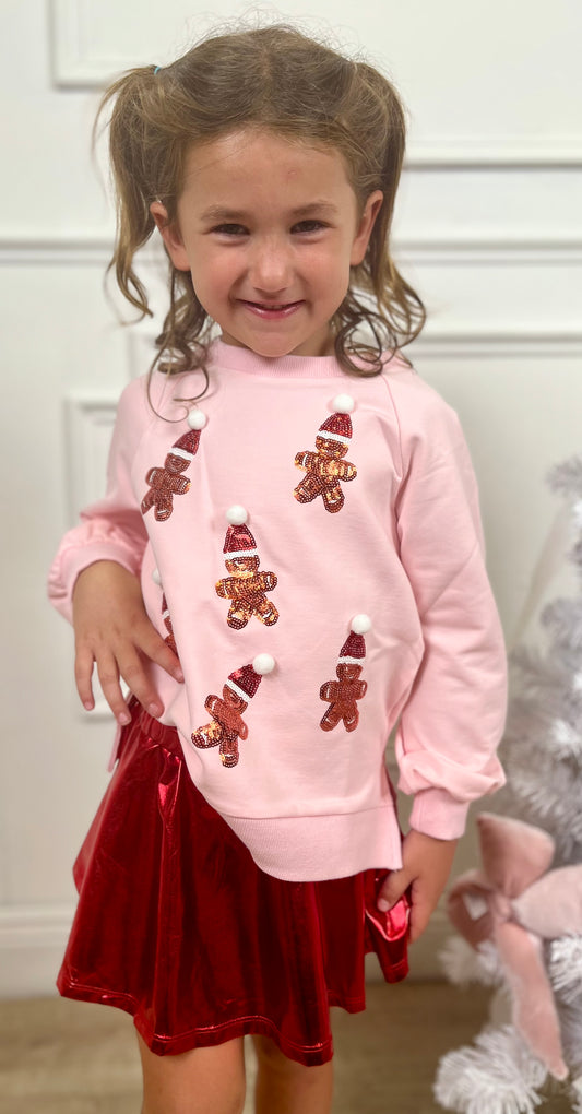 LS Sequin Gingerbread Top