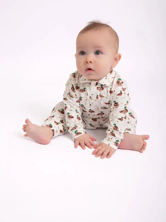 Sweatshirt Polo Romper , Mallard Drake