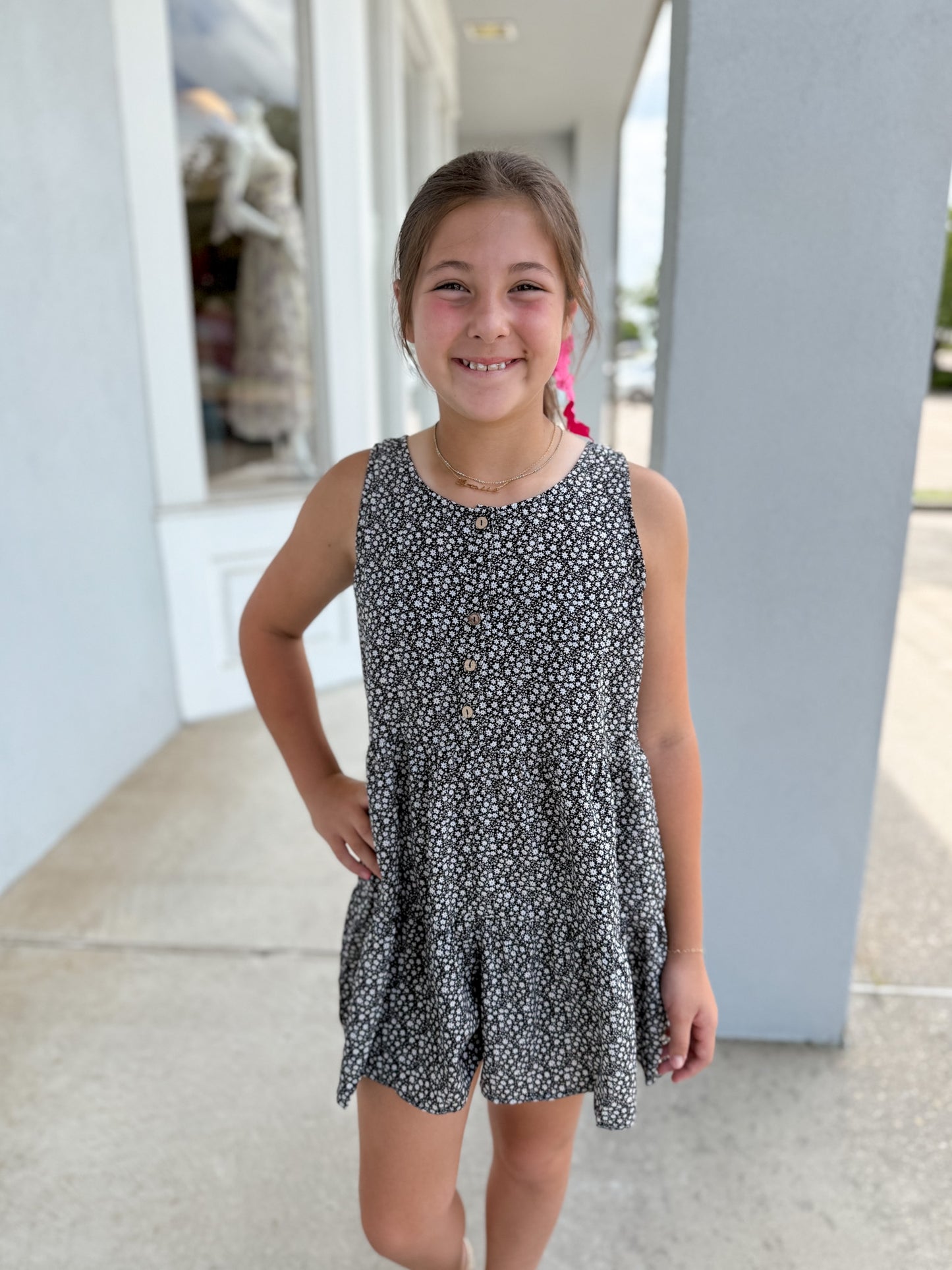 Ditsy Button Floral Buttoned Romper