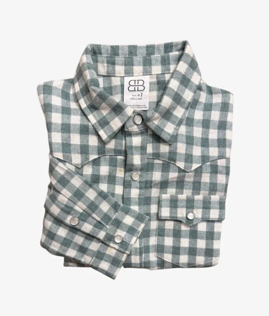 Kasey Button Down Green Plaid