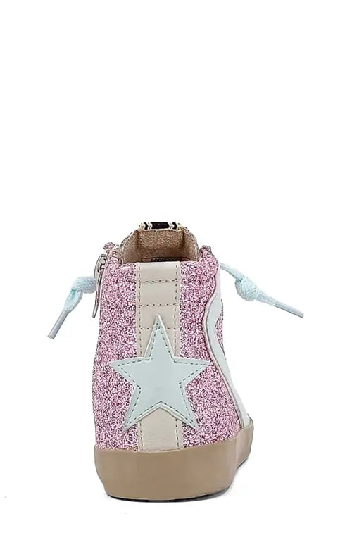 Rooney Pink Glitter High Top