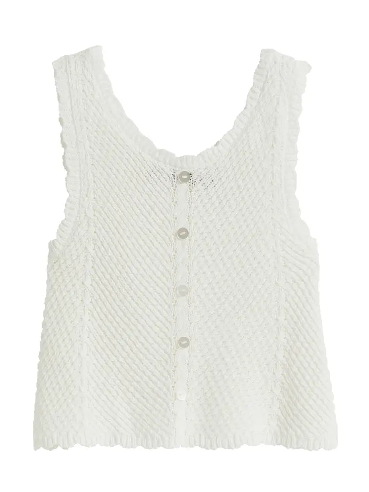 White Button Down Sweater Top