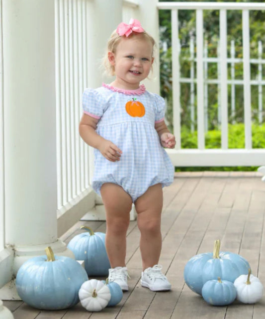 Pumpkin SS Ruffle Bubble