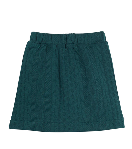 Emerald Cable Quilted Mini Skirt