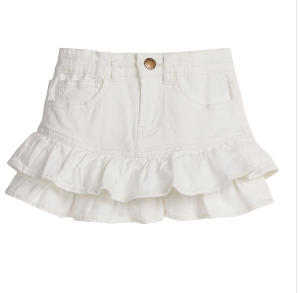 Ivory Denim Mini Skirt