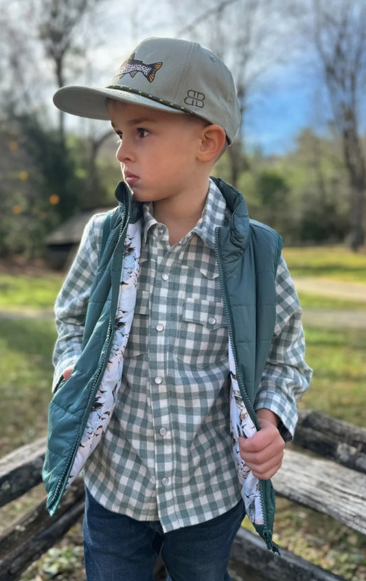 Kasey Button Down Green Plaid