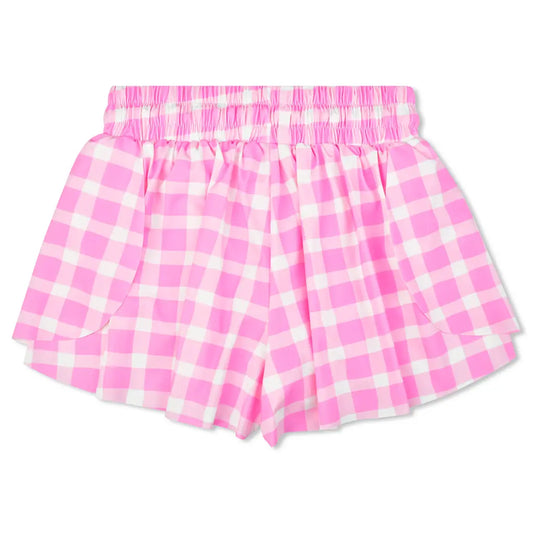 Butterfly Shorts , Pink Gingham