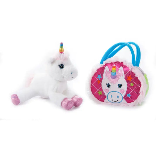 Plush Animal Set With Purse, Unicorn