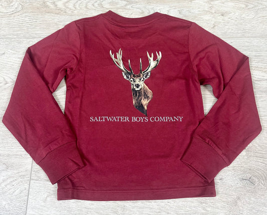 LS Maroon Deer Head Graphic Tee