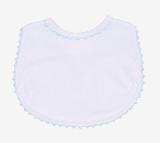 Baby Joy Blue Crochet Trim Bib