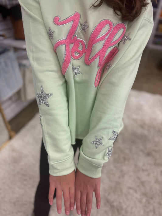 Jolly Rhinestone Stars Sweatshirt