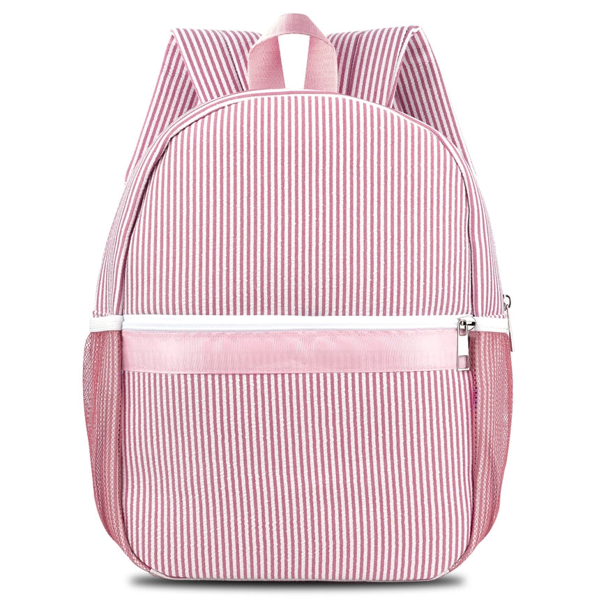 Seersucker Backpack, Pink