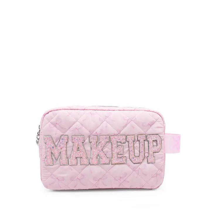 Makeup Bow Printed Quilted Pouch