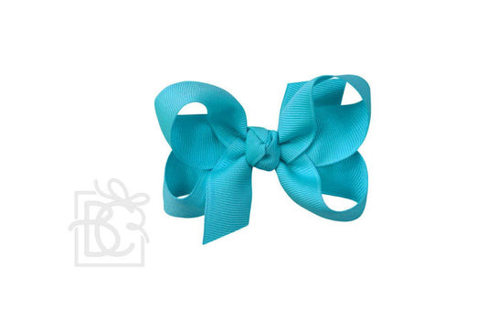 Signature Grosgrain Bow on Alligator Clip 3" Small-7/8", Turquoise