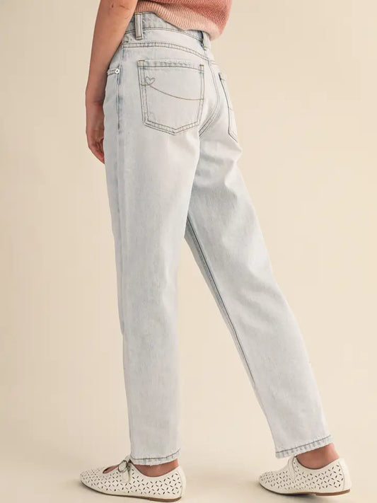 Straight Leg Denim Pants