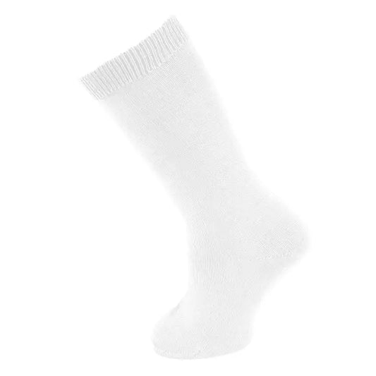 Knee High Cotton Socks-White