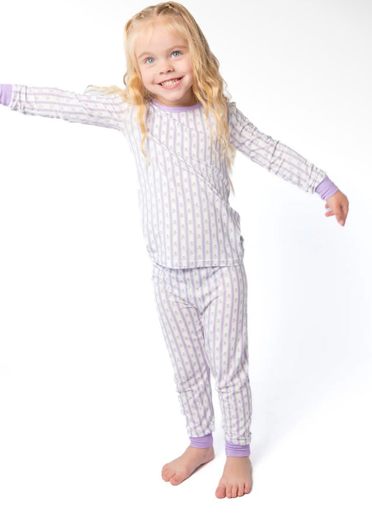 2 Piece LS Pajamas, Lilac Ribbons