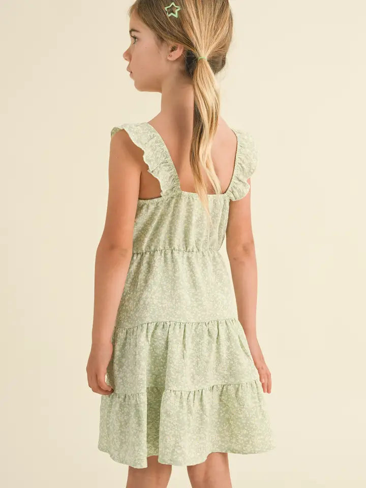 Kiwi Ruffle Strap Tiered Dress