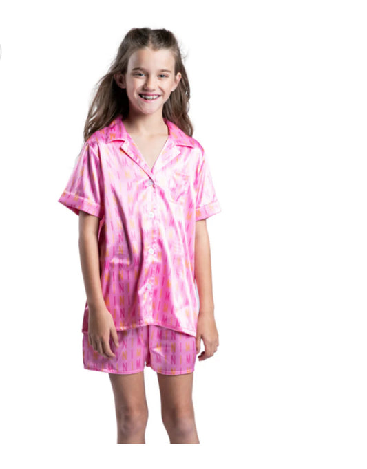 Kids Mini Satin Pajama Short Set
