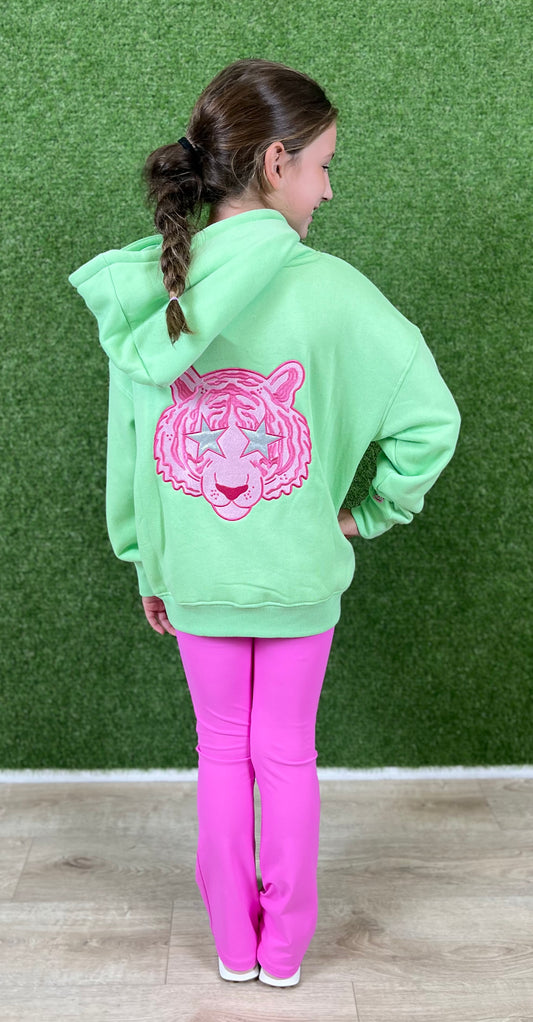 Apple Green Tiger Hoodie Sweatshirt