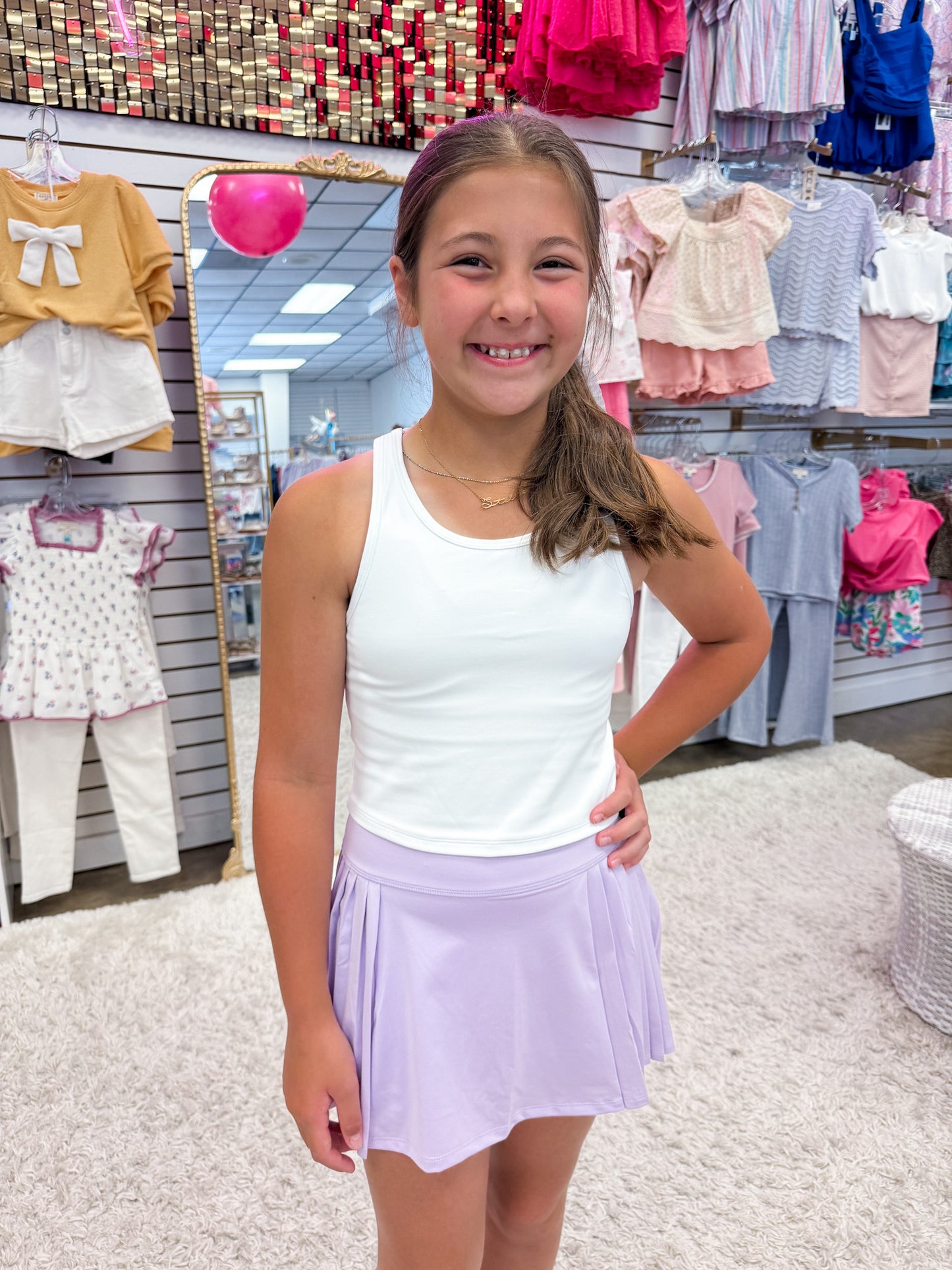 Pastel Lilac Pleated Tennis Skort
