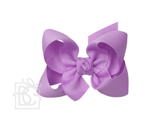 Signature Grosgrain Bow on Alligator Clip 4.5" Large , Lt Orchid