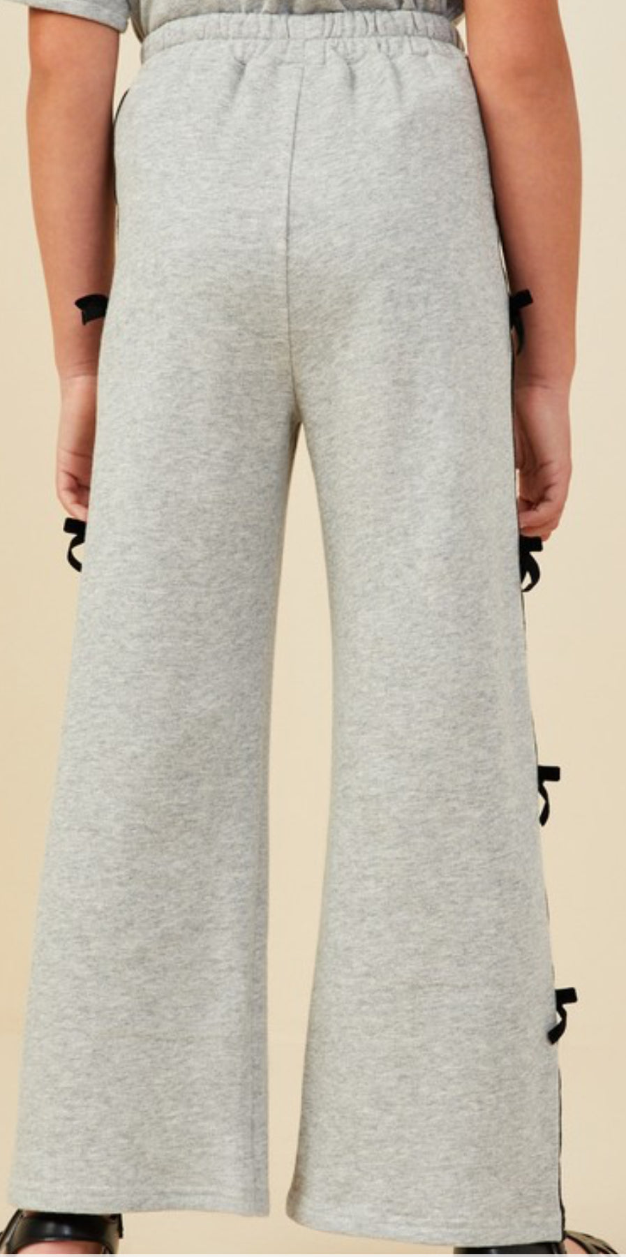 Grey Bow Trim Joggers