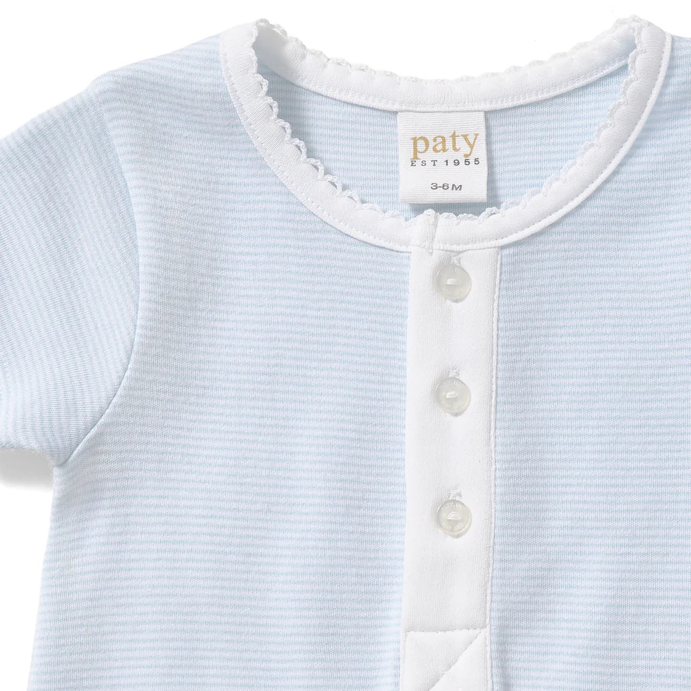 Baby Romper Stripe With Button Placket