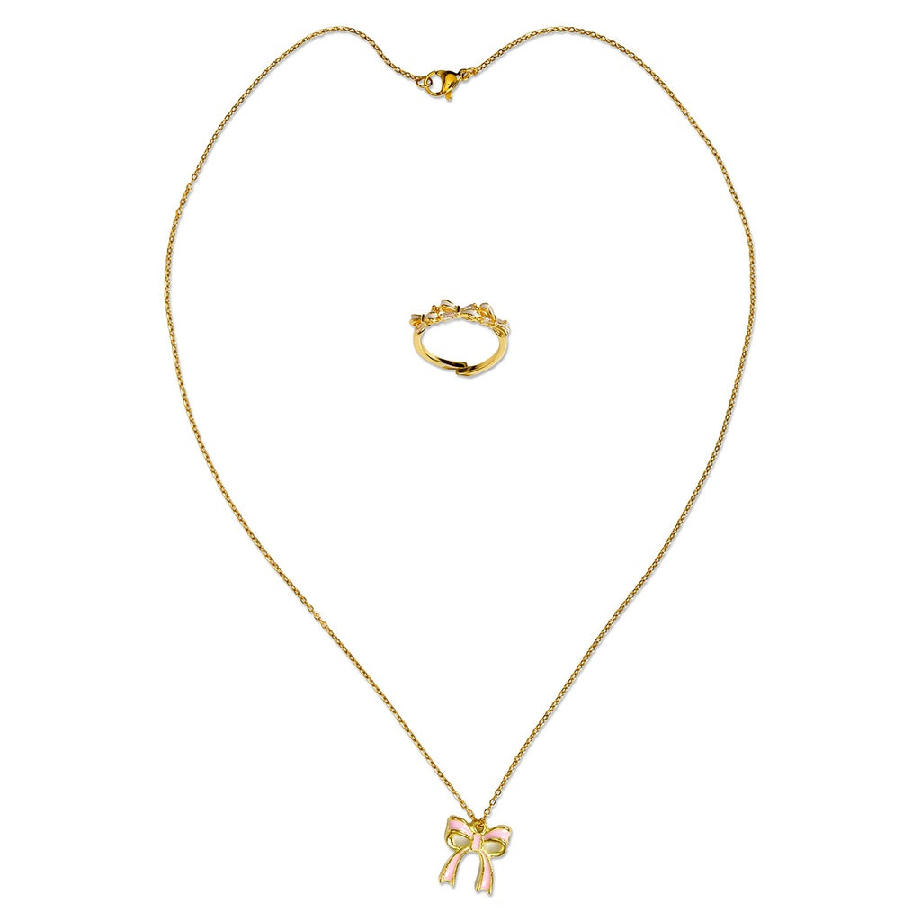 Beautiful Bows Ring and Necklace Set