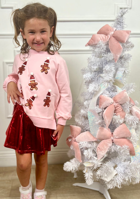 LS Sequin Gingerbread Top