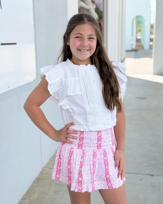 Annie Top White Seersucker