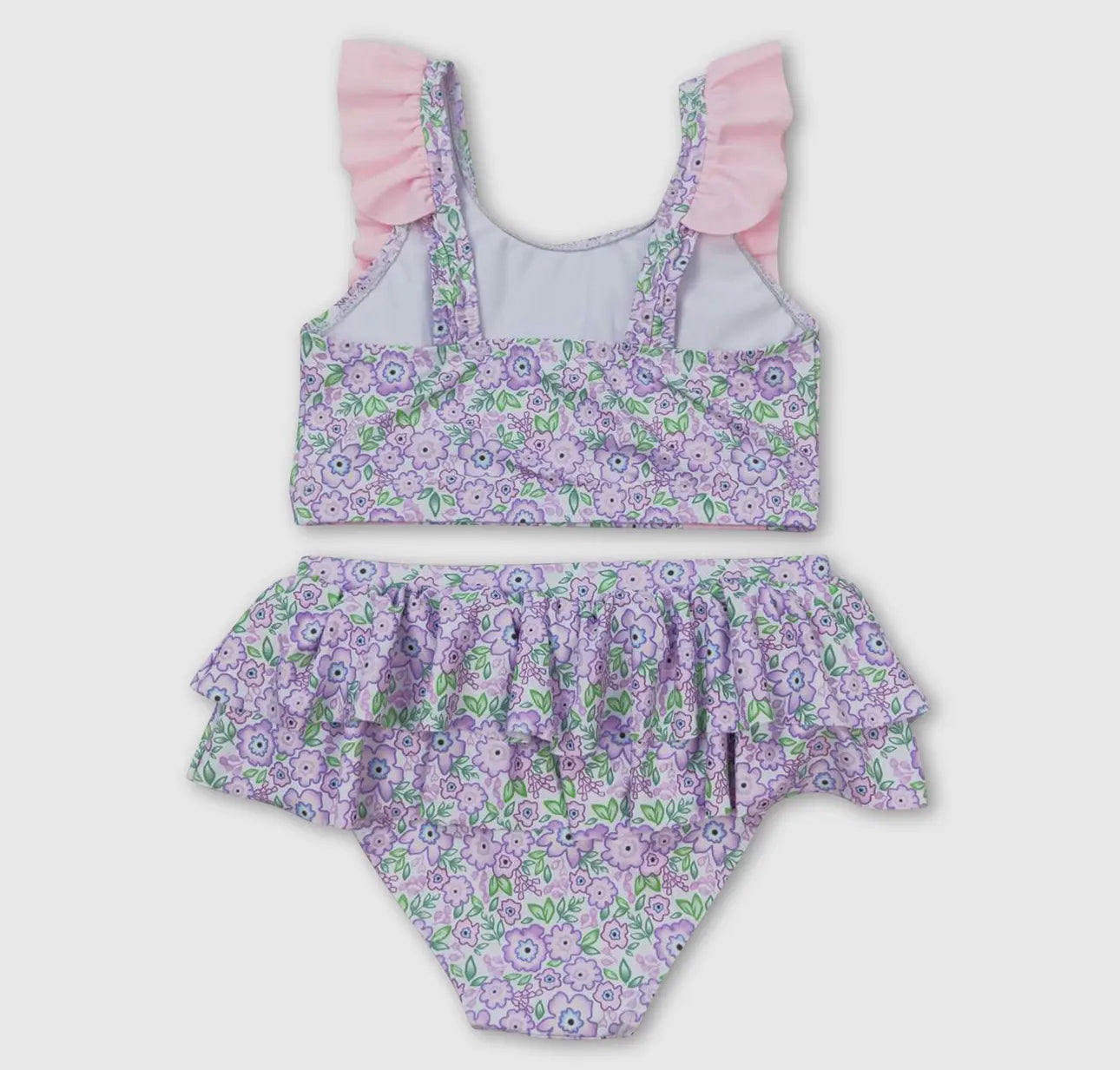 Pink Ruffle Floral Swimsuit