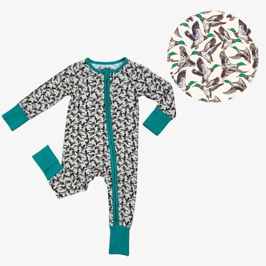 Bamboo Zipper Pajamas-Delta Wings