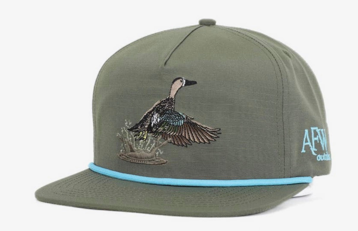 Moss Green Blue Wing Teal Ripstop Hat