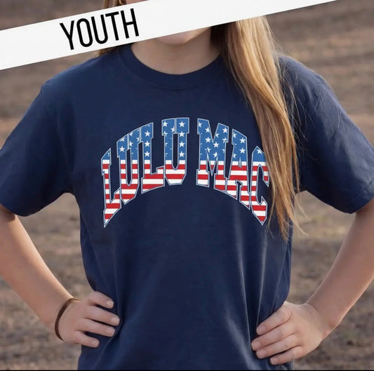 Lulu Mac Navy USA T Shirt